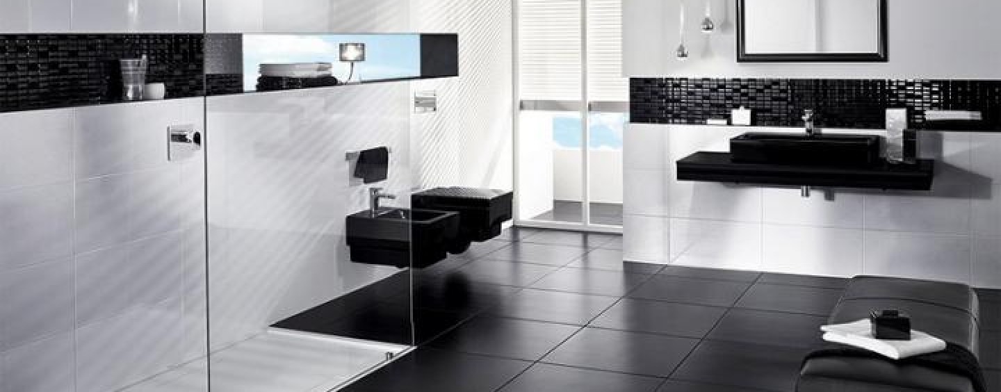 Aranżacja łazienki w stylu black & white